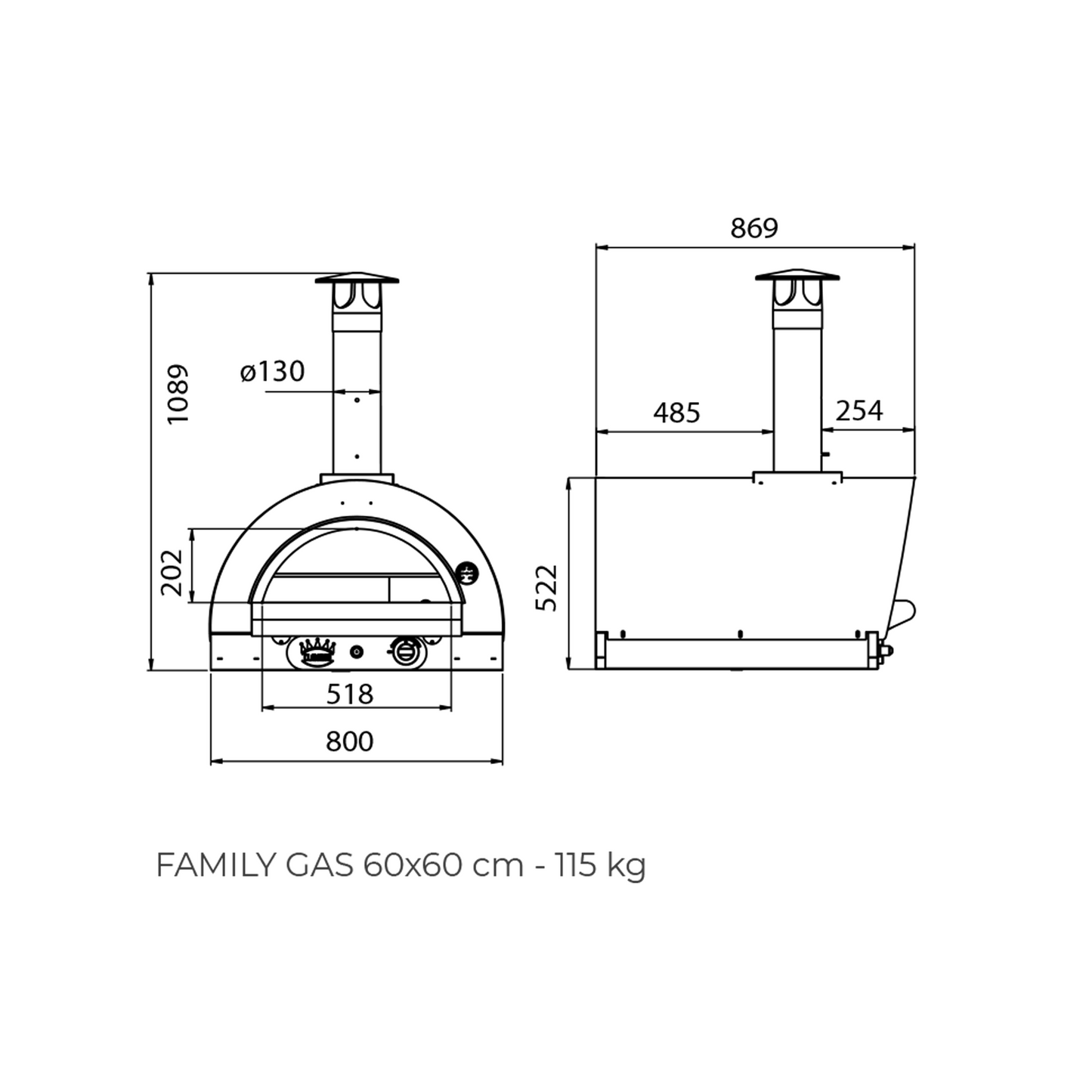 Clementi - Dual Fuel Pizza Oven 60 x 60