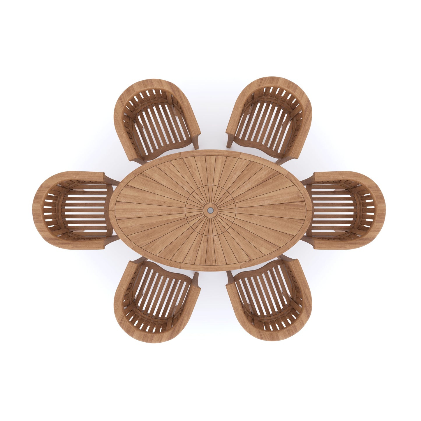 Teak Set 2m Sunshine Table with 6 San Francisco Chairs