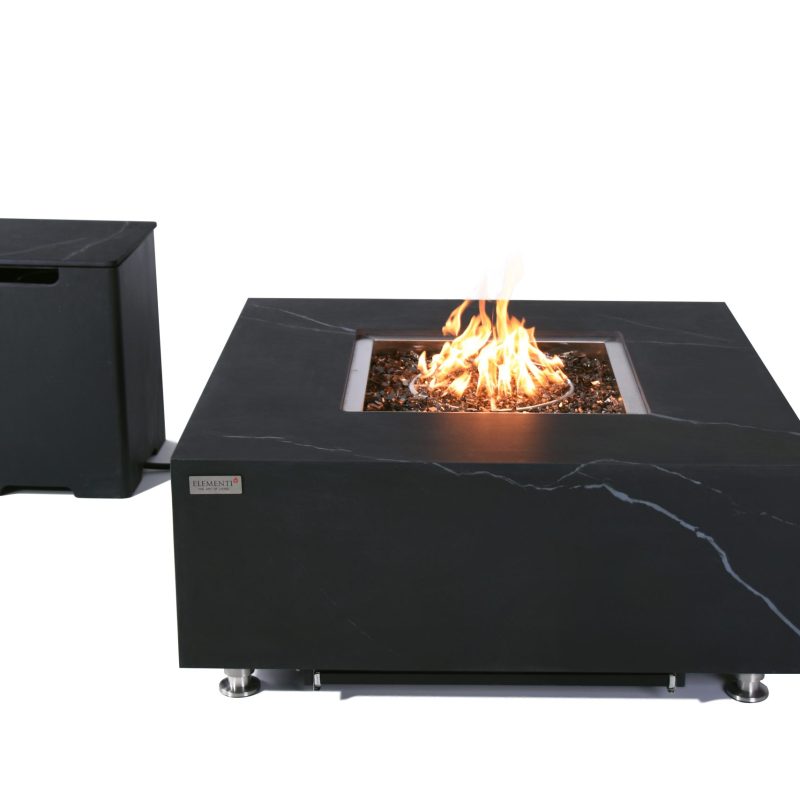 Elementi Fire Sofia Marble Porcelain Gas Fire Pit Table