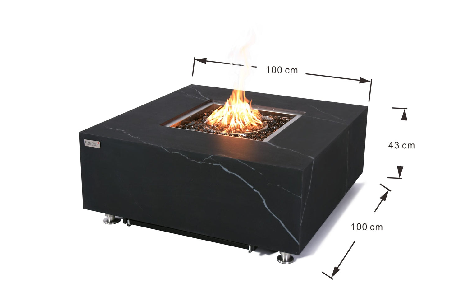 Elementi Fire Sofia Marble Porcelain Gas Fire Pit Table