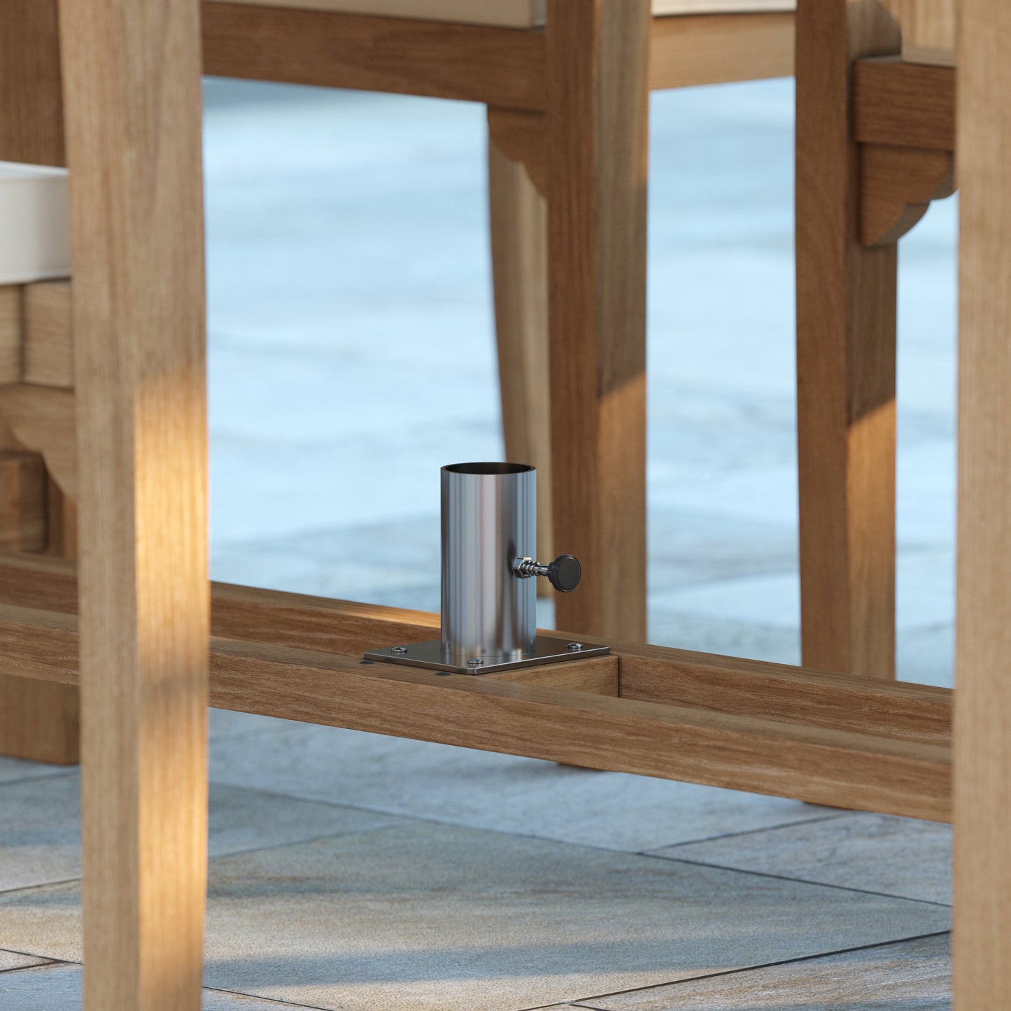 Teak Set 2m Sunshine Table with 6 Henley Stacking Chairs