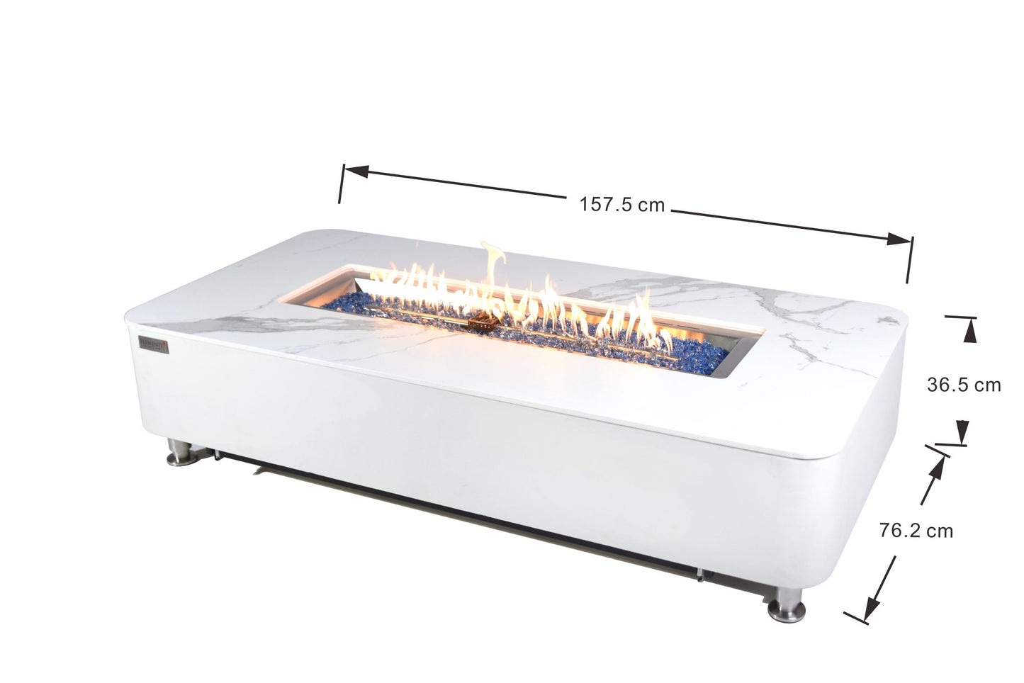 Elementi Fire Athens Porcelain Marble Gas Fire Pit
