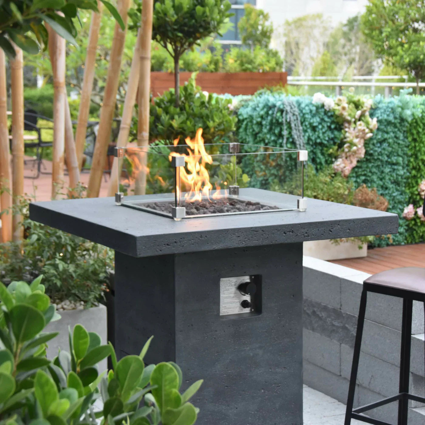 Elementi Fire Montreal Gas Fire Table Bar