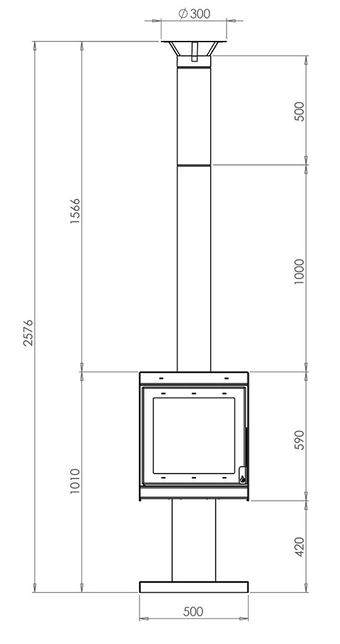 Firebloom Fresco Pedestal Stove with flue