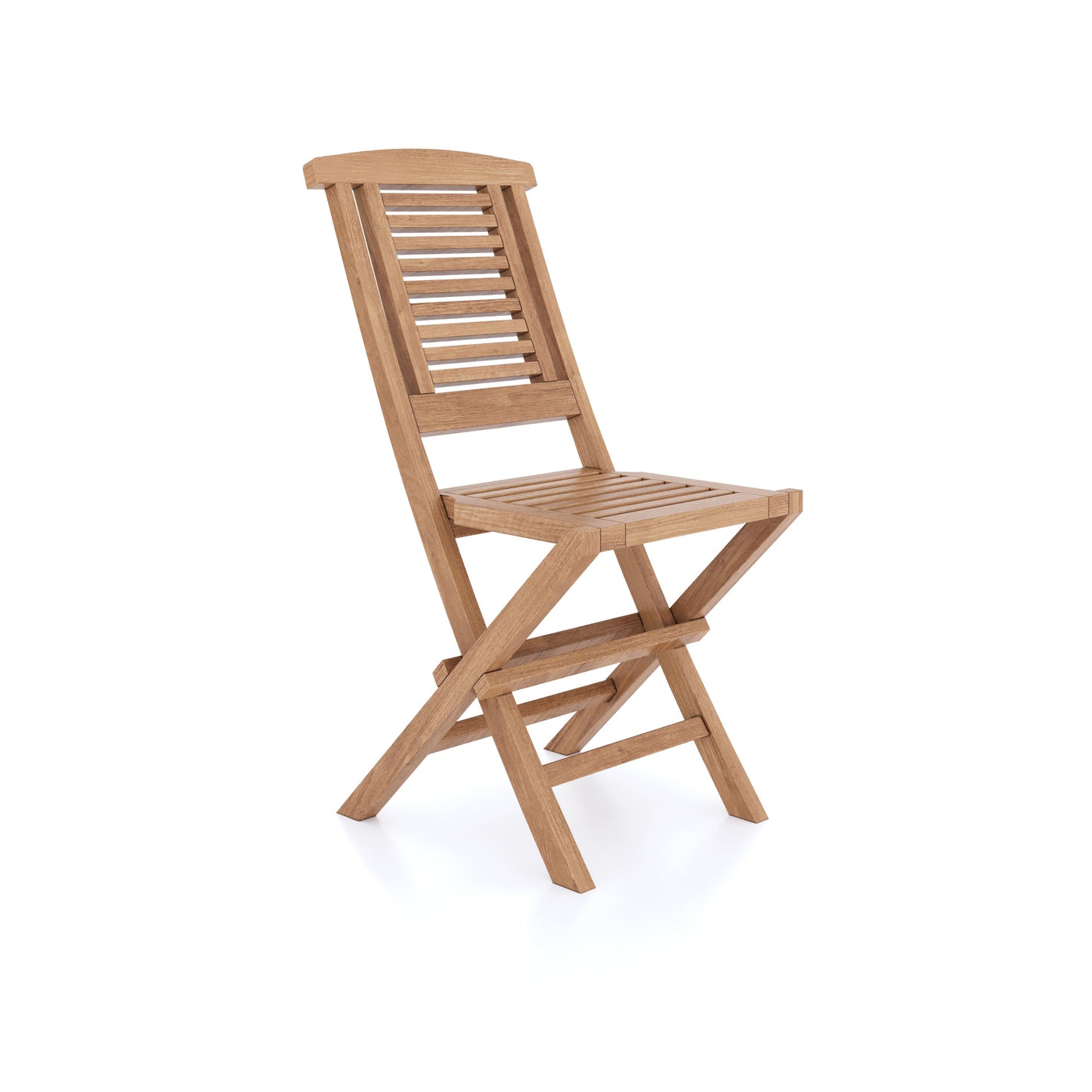 Teak 120cm Round Sunshine Folding Table with 6 Folding Chairs