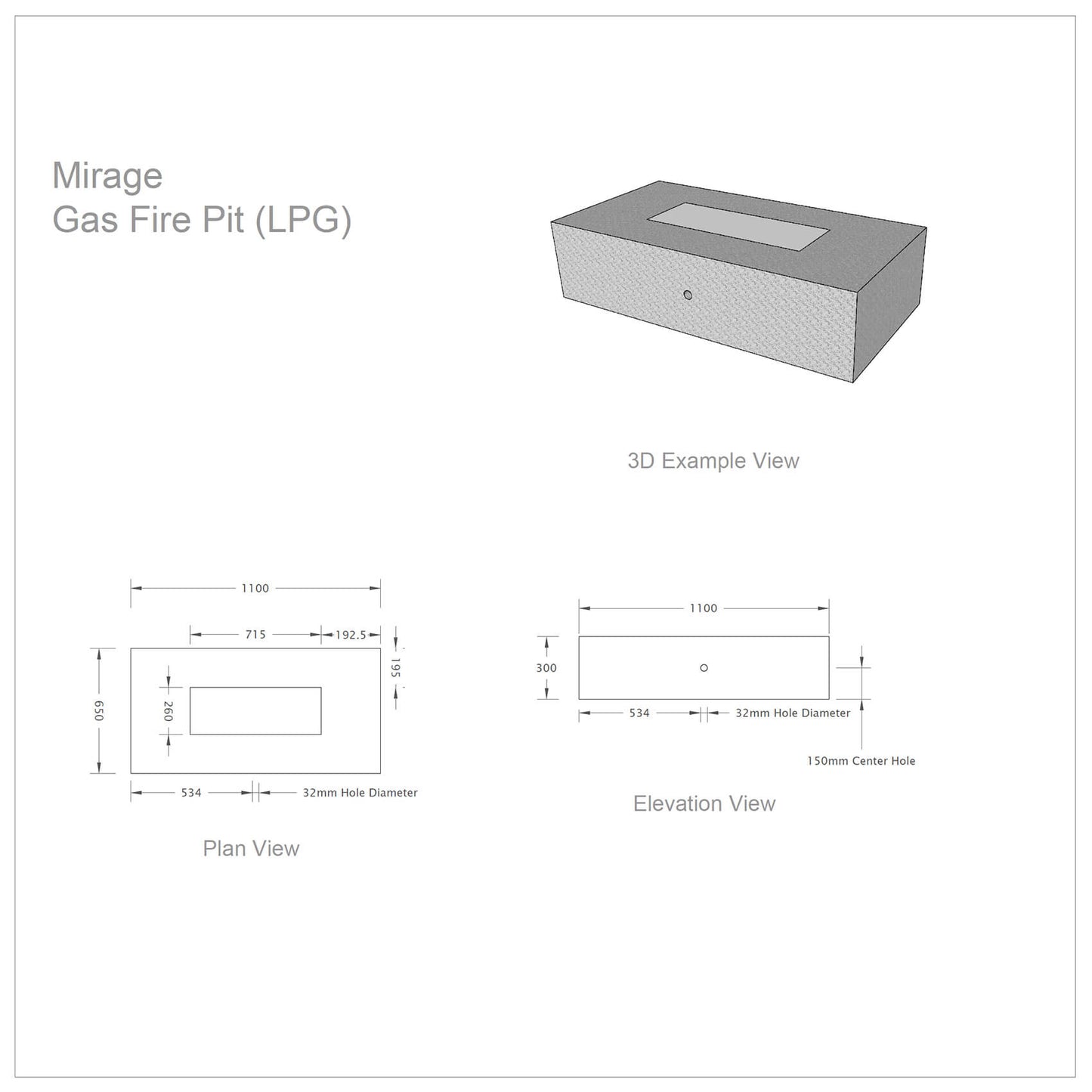 Mirage Gas Fire Pit - Luxury Fire Pit Co