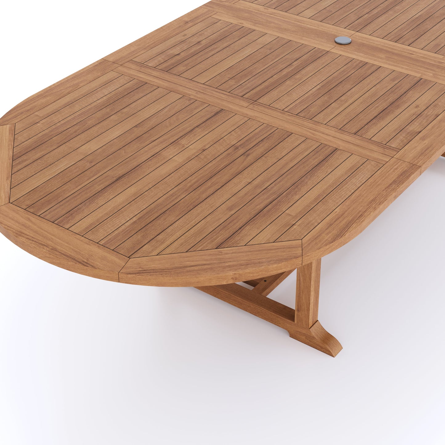 Teak 2m-3m Oval Extending Table with 10 Henley Stacking Chairs