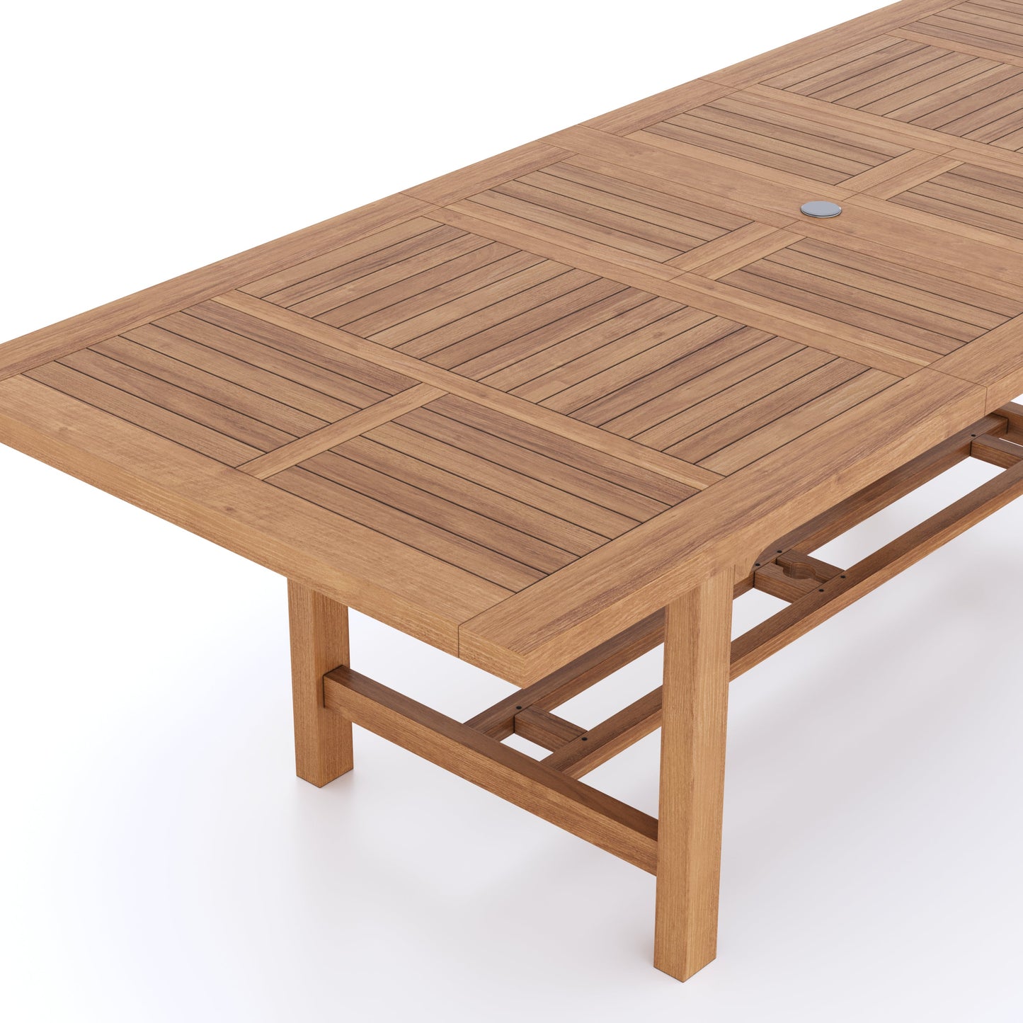 Teak 180-240cm Rectangle Extending Table 4cm Top (with 8 Warwick Chairs) Cushions included.