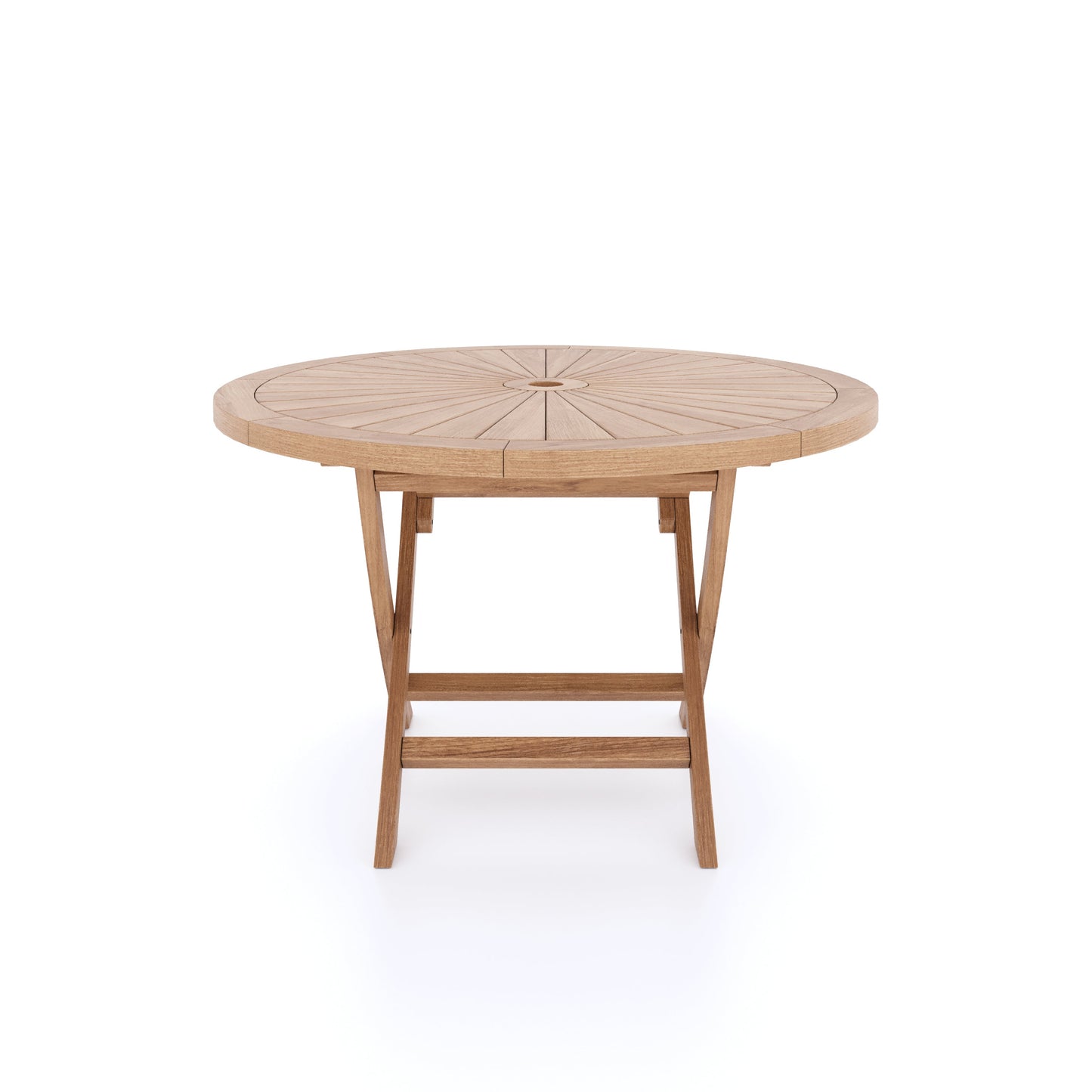 Teak Set 120cm Round Folding Sunshine Table with 4 San Francisco Chairs