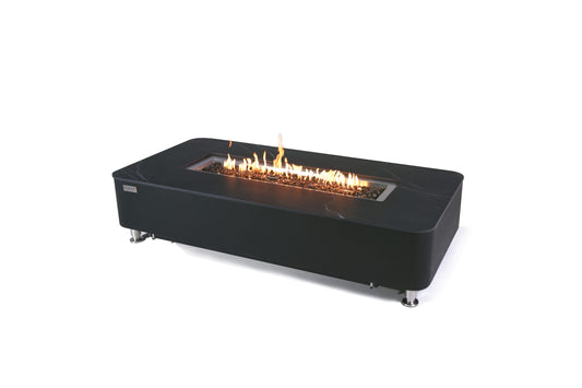 Elementi Fire Valencia Black Marble Porcelain Gas Fire Pit Table