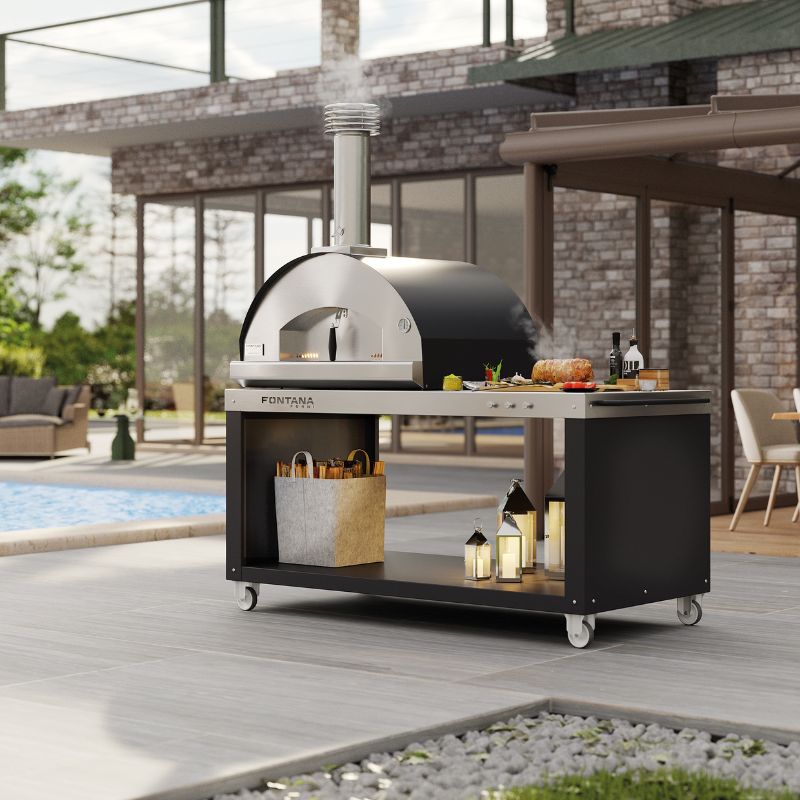 Fontana Mangiafuoco Wood Fired Pizza Oven With Trolley