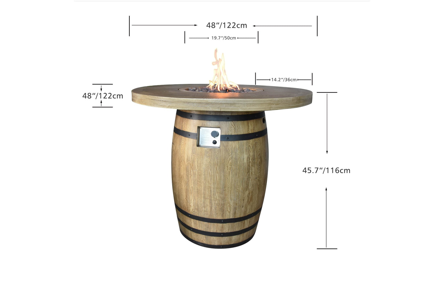 Elementi Fire Lafite Barrel Bar Table