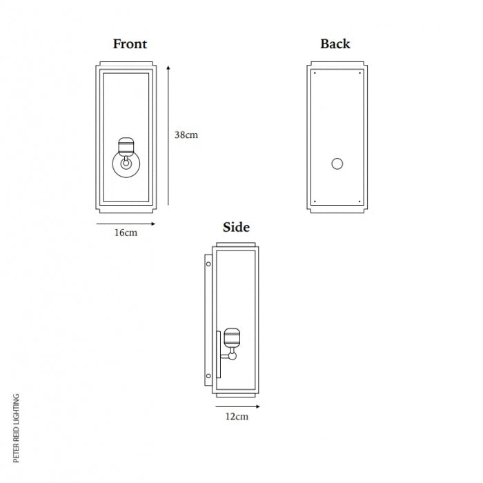Mayfair Box Wall Light Slim- APG